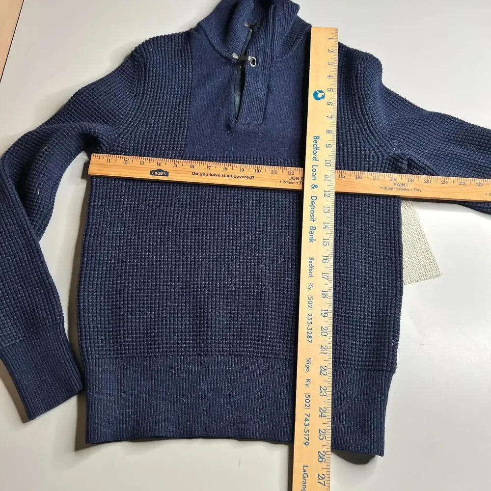 Banana Republic Men’s Waffle Knit Half‎ Zip Sweater Blue Size M